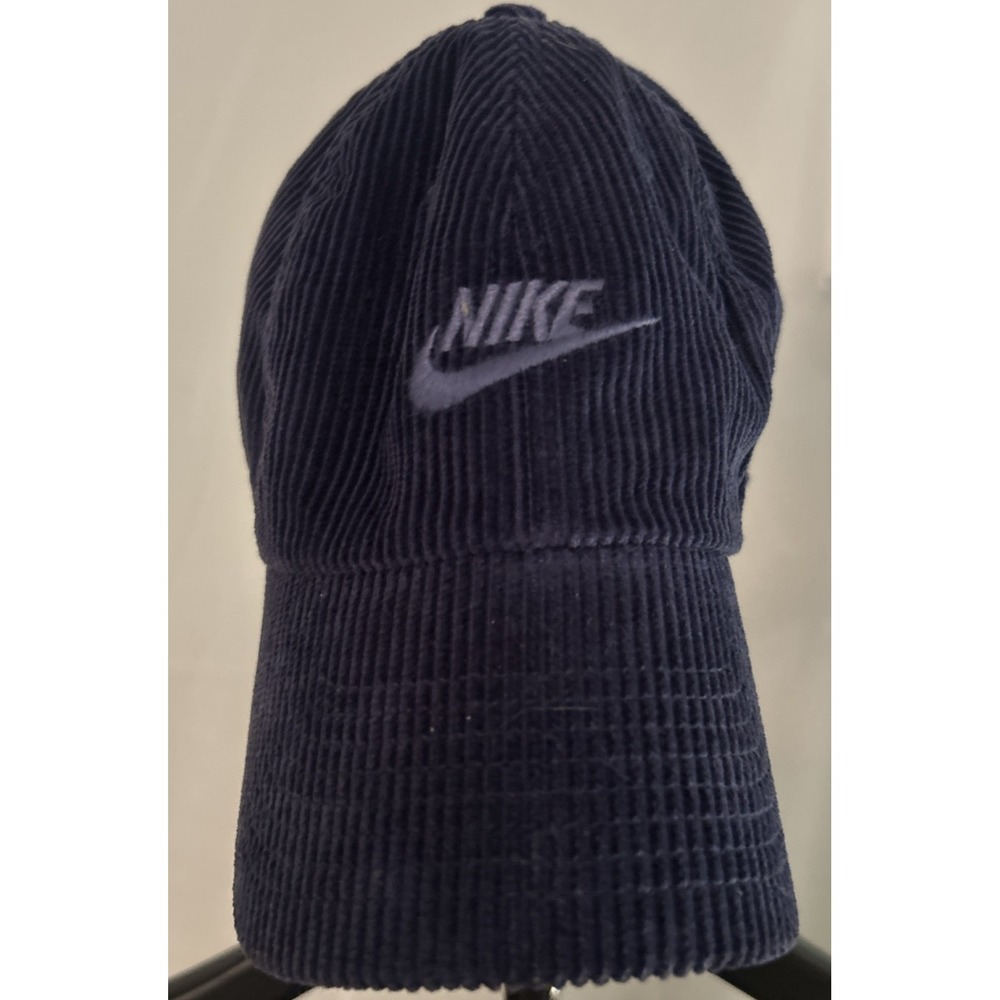 Nike Corduroy S1ZE Heritage86 Y2K Strapback Adjustable Hat Cap Navy Blue Preppy